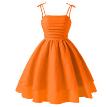 Sommerliches Mädchenkleid in Unifarbe mit Schleife, süß, ärmellos, für Kinder, Babys und Kleinkinder, trendig, für den Alltag / 9-10 Jahre