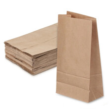 50 kleine bruine papieren zakjes (9 x 5,4 x 18 cm), voor lunch, snacks, knutselspullen, broodjes en het opbergen van cadeaus.