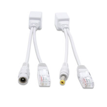 Pasívny PoE injektor a rozbočovač Ethernetu s konektormi RJ45DC 5,5x2,1 mm