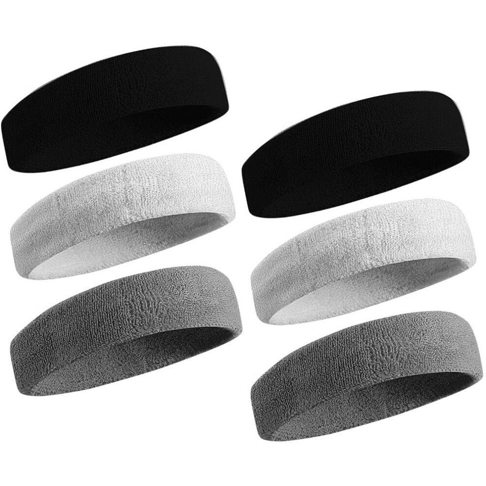 Unisex Ausall Sweatbands For Men & Women Â Moisture-Wicking Cotton Terry Headband For Tennis, Basketball, Running, Gym (Compatible With All Sports)
