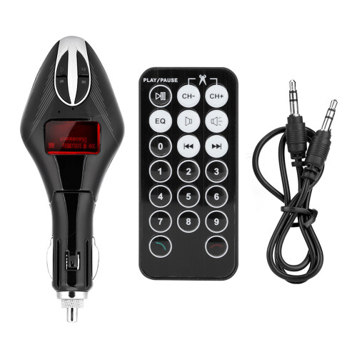 Wireless Bluetooth FM Transmitter Hands-Free Call Dual USB Charging Noise Suppression Full-Duplex Sound Universal Compatibility Voltmeter MP3TF