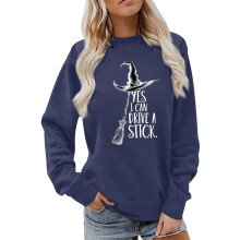 Dame Casual Sweatshirts Halloween Bogstaver Trykt Løs Pasform Alsidig Langærmet Komfortabel Pullover Trendy Pullovertoppe Til Kvinder