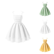 Rosa Kleid für Mädchen im Teenageralter, schmal geschnitten – Unifarbener Stoff mit seitlicher Schleife, minimalistisches Kleid für Schule und