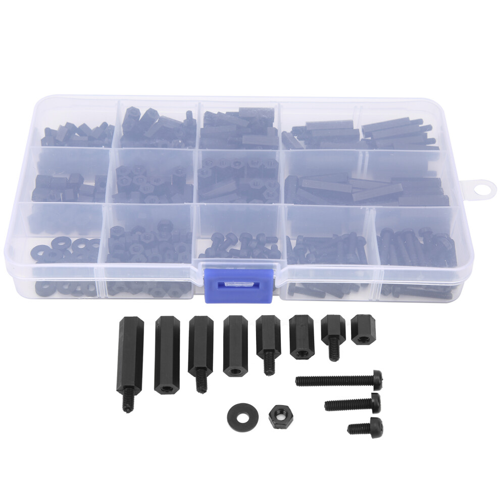 Anticorrosive Nylon Hex Spacer Standoff Screw Nut Assortment Kit Thermal Insulation Threaded Pillar Corrosion Resistance Plastic Box Storage High 9191629373543