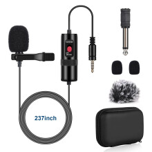 Plug And Play Lavalier Microphone Lightweight Microphone Omni-directional Condenser Mic Portable Microphone For Smartphone Camera High Sensitivity