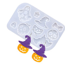 Pandantiv multifuncțional silicon matriță Halloween cercei dovleac spectru design bijuterii fabricare instrument silicon textura