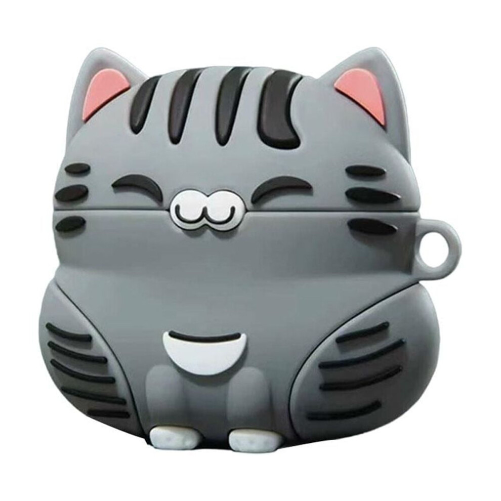 Cartoon 3D Cat Earbuds Case For Airpods 3 And Pro Gray/Orange 975221277633