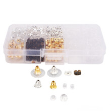 Clear Rubber Earring Backs Safety Back Pads Bullet Shape Butterfly Shape Earring Backs Premium Metal And Silicone Comfortable Material Plastic Box
