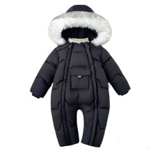 Tuta da neve invernale per bambini con guanti e scarpine, tuta isolante, doppia cerniera, tinta unita – Adatta a neonati e bambini piccoli