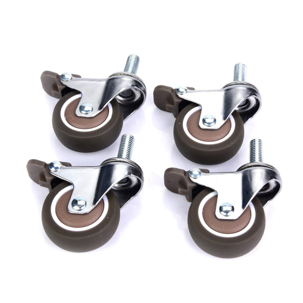 Replacement Caster Wheels With Brake Quiet Tpr Material360degree Swivel Metric Threaded Stem Industrial Castors For Furniture Medical Equipment 9180479911593