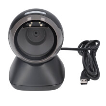 Leitor de código de barras mãos-livres 2D/1D, com detecção automática e leitura rápida, plug and play, sem fio, para uso em mesas, mesmo em