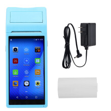 Bluetooth Enabled Android POS Terminal With Thermal Receipt Printer, IPS Display Handheld Barcode Scanner Printer High Speed Printing Support4G