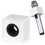 2 microfones quadrados portáteis em ABS com logo, brancos 7