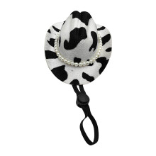Sombreros Fedora para mascotas, adornos para la cabeza, sombreros Fedora con perlas, accesorios para fotos de Halloween para perros.