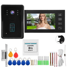 Sistem de interfon video WiFi cu viziune nocturnă, monitor tactil de 7 inci, cameră HD, sonerie, deblocare de la distanță, interfon dual-way,