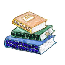 Broșă cu strasuri emailate în formă de carte artistică pentru exprimarea culturală și pasionații de modă care caută bijuterii unice