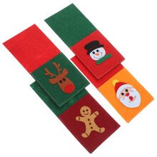 4Stk Xmas Besteckbeutel Tischdekoration Farben Für Partys