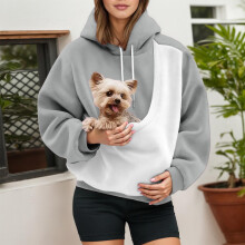 Stor hoodie med dragficka framtill, varm fleecetröja för avslappnad klädsel och daglig komfort