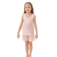 Girls 2 Piece Outfits Sleeveless Scoop Neck Summer Tank Top And Shorts Set Lightweight Silk Satin Girl Home Clothes For Kids 5-14 Years Comfy Outfit