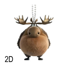 Enfeite de Natal fofo em acrílico com alce, modelo 2D, para pendurar na árvore de Natal, decoração plana de animal para carro, ideal para as