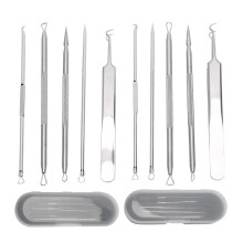 Skincare Tools Kit Blackhead Removers with Acne Extractors Blemish Removal Tools Ingrown Hair Tweezers in Premium Stainless Steel Featuring Anti Slip