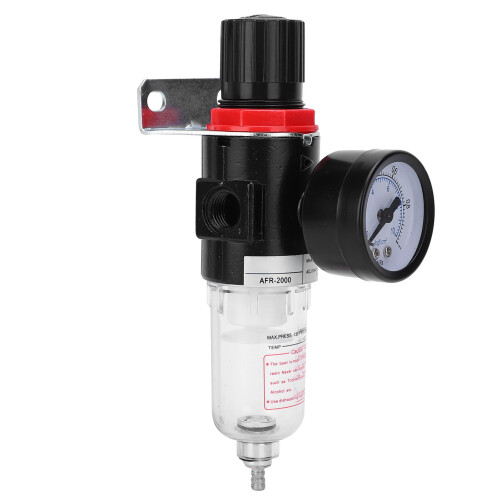 Adjustable Pressure Range Pneumatic Filter Regulator Air Treatment Device With Water Trap Filter Semi Automatic Drain And High Flow Capacity