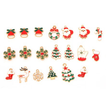 Festive Christmas Tree Enamel Charms Gold Plated Alloy Pendant Creative DIY Jewelry Supplies Elegant Design Long-Lasting Quality Versatile Crafting