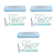 3Sets Draagbare Passer En Gradenboog Set Multifunctioneel Roze