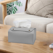 Hoes voor tissuebox van echt of imitatieleer, minimalistische tissuebox van PU, gemakkelijk bij te vullen, voor op het bureau.