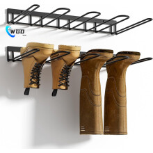 Wall-Mounted Boot Rack, 4-Pair Metal Wader Hangers for Tall Boots & Cowboy Shoes – Entryway/Garage (2 Pack)