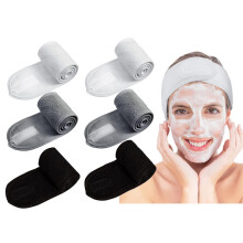ZOUYUE Spa-Gesichtsstirnband, Make-up-Stirnband aus Frottee, verstellbares Handtuchband zum Gesichtwaschen unter der Dusche, 3-teilig