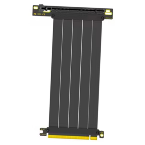 PCI-E Express 4.0 16X Riser Video Card Extension Shielded Flexible Cable 90 Mounting GPU Lossless Black for GPU