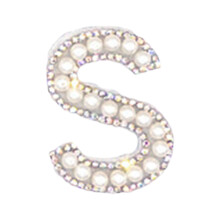 Personalized Pearl Letter Patch – Custom Initial Monogram, Iron-On/Sew-On, Bridal Dress Embellishment
