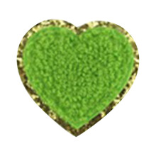 Xoxingysm Love Embroidered Patch with Gold Glitter Edge, Mix-Color Hearts Badge for Hats, Jackets, Shirts, Vests, Shoes, Jeans – 1pc