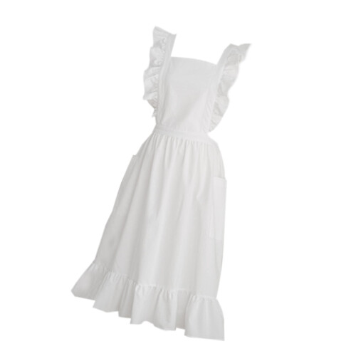 Grembiule da donna in cotone e lino con tasca regolabile