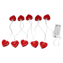 Valentines Day LED Decorative String Lights 1.65M Red Love Battery Operated 10 LED Lights Green Wire Holiday Party Home Decor