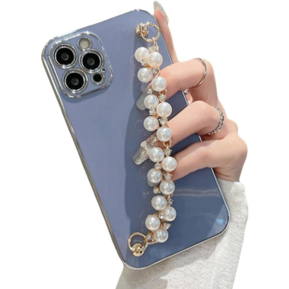 Electroplated Beaded Bracelet Phone Case For Iphone 15 Grey 9336866056563