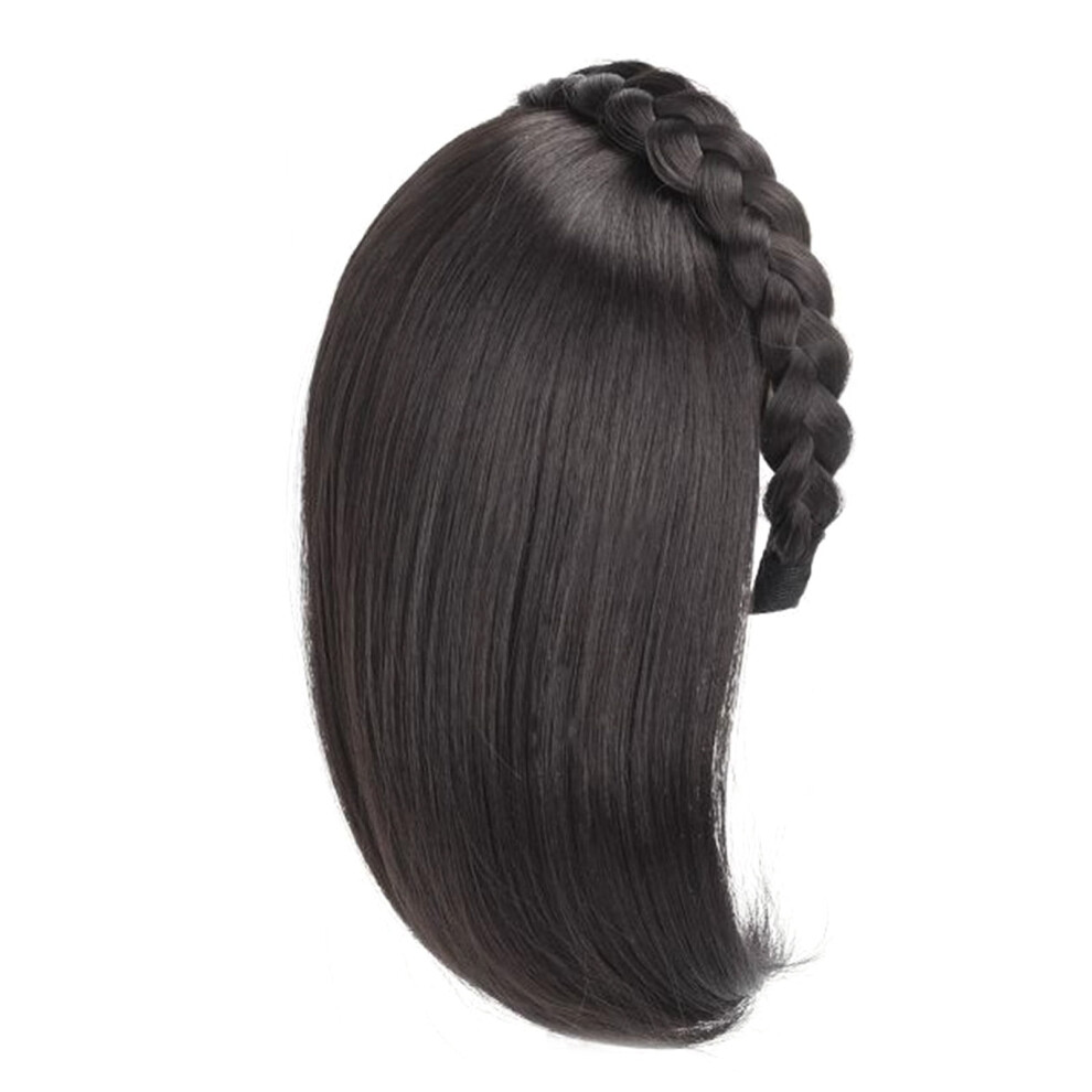 Girls headband with wig hair extensions elegant straight 1