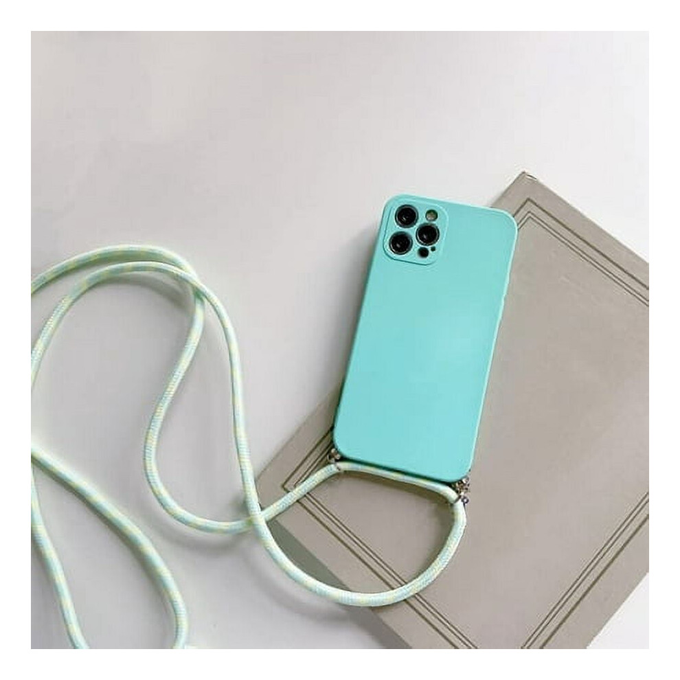 Liquid Silicone Crossbody Necklace Strap Lanyard For Iphone 13/12/12 Pro/11/Xr/Xs/8/7/6S/Se2, Mint Green 9085618864238