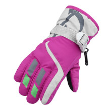 AWZXDE Kids Ski Gloves Windproof Waterproof Thermal Mittens For Boys And Girls Winter Gloves For Boarding Outdoor Activities Hot Pink