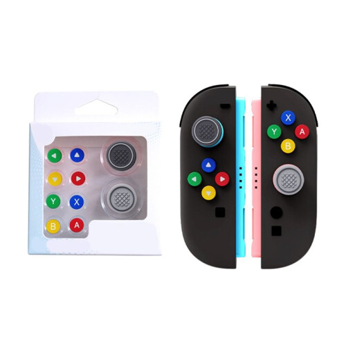 Replacement D-Pad & ABXY Button Caps for Switch2 Decorative Strip for  2 Controllers As Shown 1