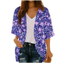 Womens Kimono Beach Cover Up Chiffon Cardigan Floral Tops Loose Capes