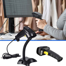 YHD8200+ Barcode Scanner, Handheld Auto-Continuous Scan, USB/RS232, Compatible with Supermarkets, Warehouses, Libraries