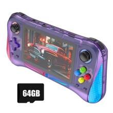 Console de Videogame Portátil X8M Retro, 64 GB, Mais de 20.000 Jogos, Tela IPS de 4,5 Polegadas, Suporte A Vários Emuladores, Roxo
