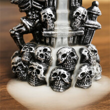Skull Fridge Magnets, Spooky Gothic Decor – Cool Funny Halloween Magnetic Hold for Kitchen, Office, Whiteboards & Lockers, Brown, 7.8in