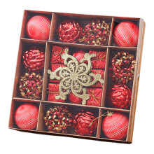 Christmas Ball Ornaments Set Pendants Decorative Creative Christmas Decor Xmas Baubles for Halloween Festivals Hotel Weddings Red