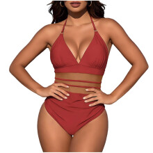 Costum de baie dintr-o singură piesă pentru femei, cu control al abdomenului, model retro, cu pliuri
