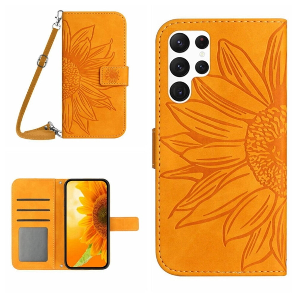 Sunflower Embossed Pu Leather Wallet Case For Samsung 9336866122190