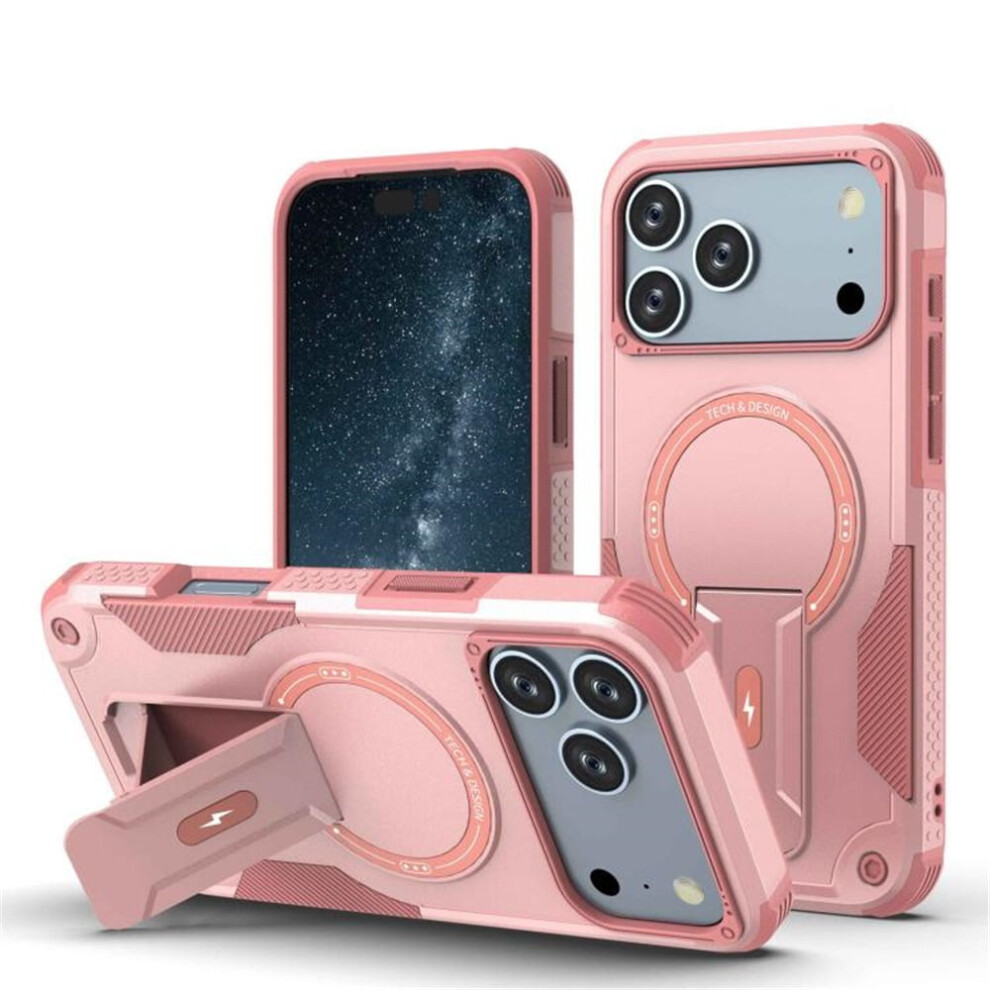 Iphone 17 Pro 6.3" Case – Magsafe Compatible, Military-Grade Shockproof Tpu With Invisible Stand Pink 9193271785330