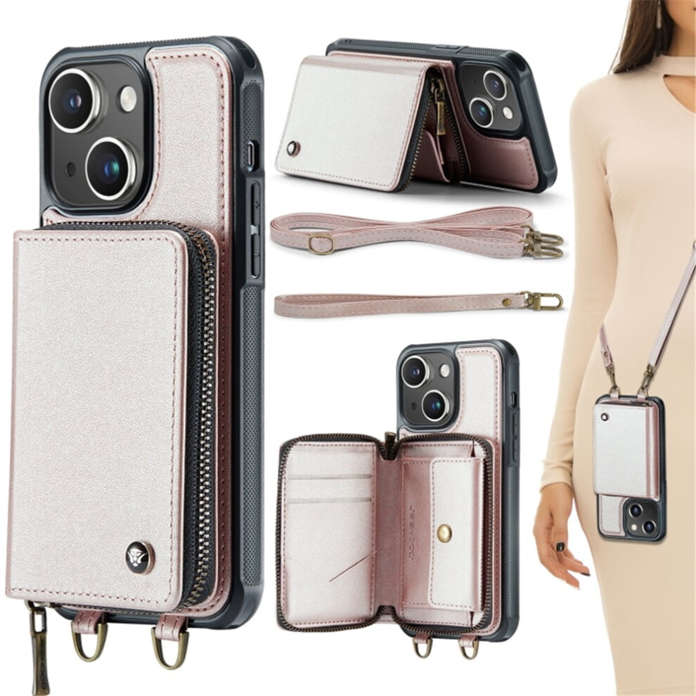 Rfid Wallet Case For Iphone 13 6.1 Inch Rose Gold 9336866119640